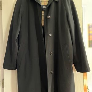 Burberry London Coat Black with Nova Check and Wool zipped in liner Size 12 R